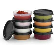 New Condiment Cs Containers  Lids- 8 Pk. 2.3 Oz.Salad Drsing Container To Go All Food Storage Containers  Lids- Sauce Cs Leak Proof Reusable Plastic  For Lunch Box Picnic Travel - Black 2.3oz - View 1