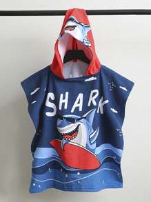 1PC Kids Beach Towel For Boys Girls, Mermaid Hooded Bath Towel Wrap, Toddler Pool Towel With Hood For 3-6 Years Old