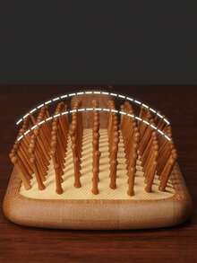 1 件气垫按摩发刷，楠木木桨刷，竹气垫刷，礼物，发型刷 - 黃色 - 查看 4