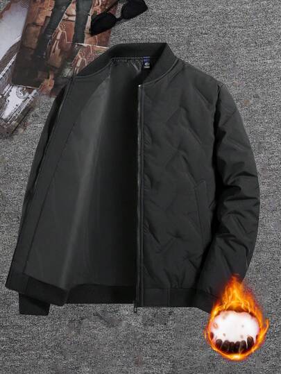 Men's Jacket, Simple Solid Color Baseball Collar Jacket, Fashion Comfortable Casual Sportswear, Winter