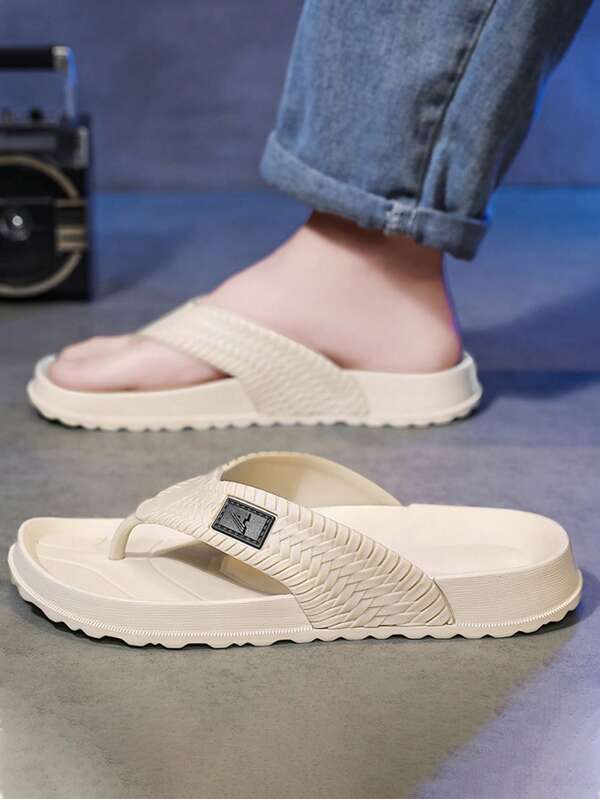 Men's Fashionable Thong Sandals, Personalized Versatile Outdoor Anti-Slip Summer New Korean Style Beach Slippers