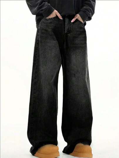 Retro Loose Fit Versatile Casual Men's Jeans, Suitable For All Seasons