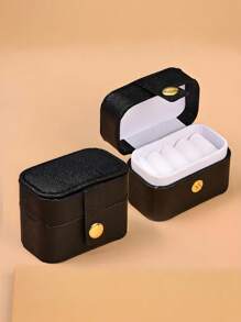 1-Piece Portable Jewelry Box, Pu Simple Leather Jewelry Box, Ring Box, Women's Small Jewelry Box, Simple Home Jewelry Storage Box, Travel Storage Box, Exquisite Mini Travel Jewelry Storage Box, Earrings, Rings, Necklaces, Portable Back-To-School Essentials, Memorable Holiday Gifts, Easter Gifts, Bridesmaid Gifts, Summer Travel Essentials, Travel Accessories, Travel Essentials, Mini Display Storage Box, Cruise Essentials, Holiday Gifts