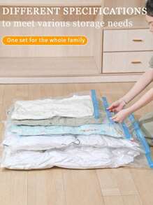 9/1pc Travel Vacuum Storage Bags, Large Capacity Reusable Compression Packing Cubes, Foldable Organizer Bags For Clothes, Bedding, Quilt, Space Saving, Waterproof Material, Suitable For Bedroom, Closet, Bathroom