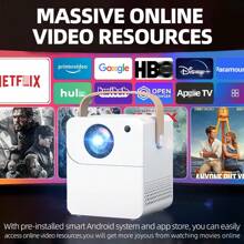 Proiector Home Theater Smart Super HD 5G nou 2025, proiecție de perete de înaltă definiție pentru dormitor, home cinema, computer, oglindire telefon, fitness, birou, camping în aer liber, cămin studențesc, mini proiector 4K