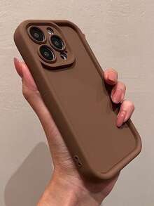 Thick Textured Brown Material Simple Anti-Drop Thick Printed Phone Protective Case Suitable For IPhone 16/16 Pro/16 Pro Max/16 Plus/15 XR/7/8 15 Pro Max/12 Pro Max/13 Pro Max/14 Pro Max, 13, 14, 11, 12p, 14, P11, Soft Shell P12, Anti-Drop XS.XR/78P.78GES2, Phone Case Protective Cover Waterproof Shockproof Scratch Resistant - Khaki - View 6