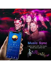 Luzes de LED de 44 Teclas 65 FT com Sincronização de Música, Luzes de Faixa de LED RGB Coloridas com Controle Remoto e Aplicativo, Luzes de LED Bluetooth, Luzes de LED para Quarto, Casa, Cozinha, Decoração, Festa