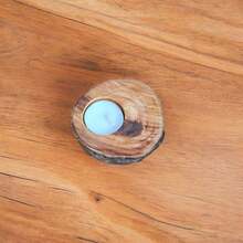 Kit 06 Castiçal de Vela Madeira Decoração Natal Lembrança Batizado Casamento Porta Velas Lembrancinha