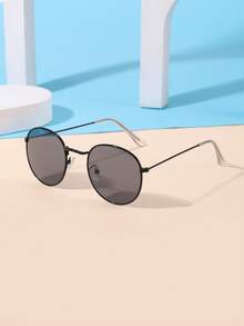 1 副青少年 14-16 岁金属圆框时尚金色眼镜，适合节日出游、服装搭配