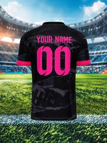 定制个性化运动衫，V 领透气速干男女通用 T 恤，适合团队、俱乐部、训练，正面和背面印有姓名和号码，舒适适合日常休闲、派对、春夏季、时尚、时尚、时髦、休闲、简约时尚、个性化、定制、定制、独特、男士服装、胶囊衣橱、男士基本/街头风格、送给他、男朋友、家人、朋友的理想礼物、生日、度假/节日、上学/比赛、运动/登山、定制男士运动和娱乐服装、轻松舒适 - 彩色 - 查看 9