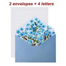 Set da 6 pezzi di buste e carta da lettere a tema floreale romantico, con buste ed carta con eleganti motivi floreali, adatti per lettere d'amore, note, matrimoni, inviti, delicata carta da lettere e buste floreali, buste per cartoline, forniture scolastiche, back to school