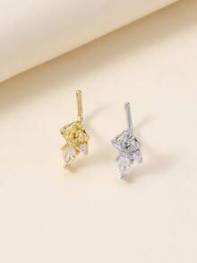 1 件 316 不锈钢玫瑰花水钻鼻钉 - 彩色 - 查看 4