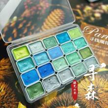 Juego de acuarelas sólidas perladas de 20 colores: pigmentos premium para caligrafía inglesa, pintura, teñido y artesanía floral, de vuelta a la escuela, útiles escolares