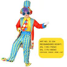 Man's Fancy Dress Up,Adult Costume Of Joker/Clown,Just Hat And Clothes, No Props Wig/Red Nose/Gloves/Glasses/Shoes,Suitable For Stage Performances/Road Shows