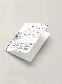 1 Elegant Black & White Condolence Card With Red Hearts & Dandelion Design - Thoughtful Message For Any Occasion, Includes Red Envelope, Condolence Card | Elegant Card Design | Detailed Illustration, Condolence Cards For All Occasions