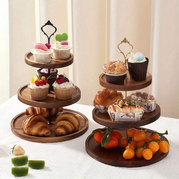 1pc Elegant Lovewood Cake Stand - Multi-Layer Dessert Display, Food Safety Service Tray, Sturdy Cake Stand