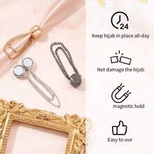1/2/3/4pcs Women Fashion Magnet Clips - Versatile Shawl & Scarf Fastener, Mixed Color, Won''t Damage Clothes - Multicolor - View 2