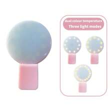 1 pièce 150 mAh Blanc/Rose/Bleu/Noir Anneau lumineux Selfie LED portable avec miroir, chargement USB, éclairage portable, lumière de beauté photo Halo, clip pour streaming en direct