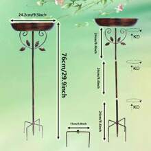 1pc Metal Bird Feeding Bath Bowl, Decorative Ground Stand For Garden, Yard, Lawn, Suitable For Backyard Birdbath, Bird Feeding, Gift For Parents, Friends Room Decor Bedroom Decor Home Decor Wall Decor
