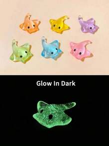 80/50/20/10/1pc Mini Night Glow Marine Animals Devil Fish,Colorful Miniature Realistic Devil Fish Decoration,Teenagers' Gift Or Incentive,Fish Species Birthday Gifts Graduation Party Gifts,Miniature Things Figurines To Hide For DIY Decoration, Ocean Style Party Ornaments