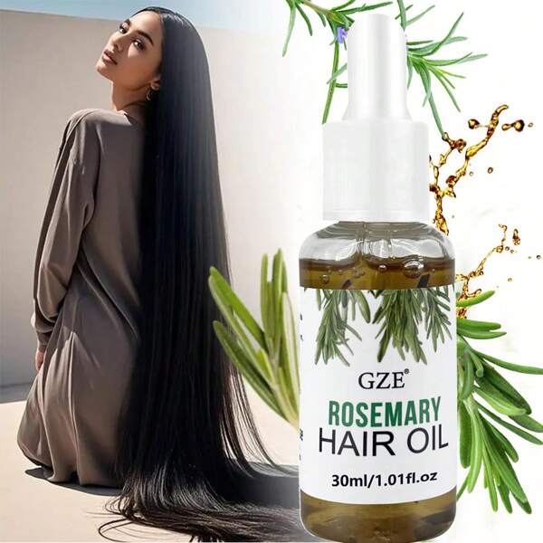 GZE Organic Rosemary Scalp & Hair Strengthening Oil For All Hair Types | Nourishing & Volumizing Dried Flower Essential Hair Care Oil 30ml