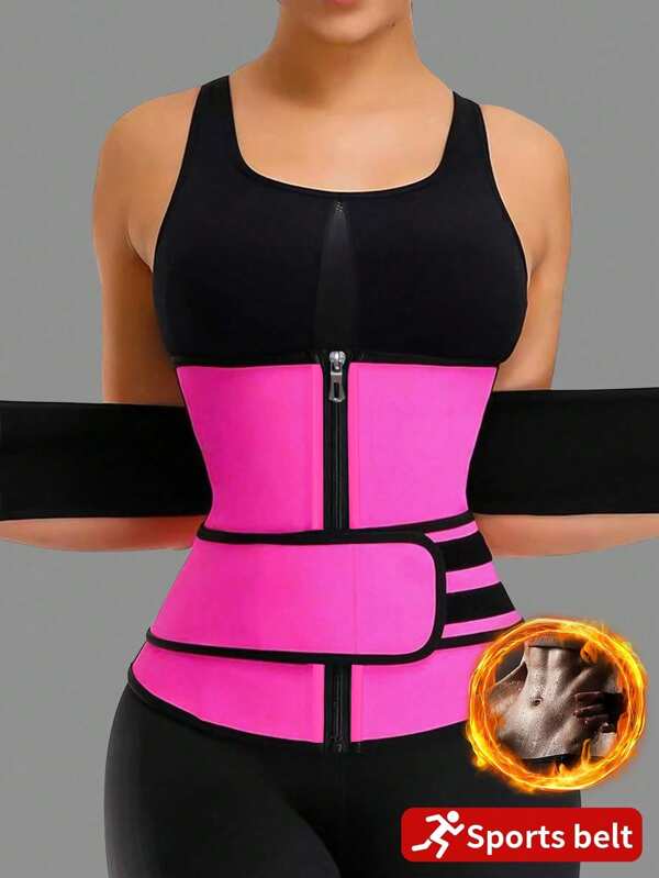 1pc Women Double-Belt Waist Trainer Corset, Abdomen Trim And Tighten, Sports Fitness Neoprene Waist Cincher & Yoga Waist Belt