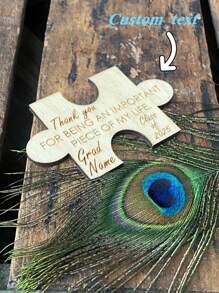 1pc Personalized Wooden Puzzle Refrigerator Magnet, Can Customize Name Text, Graduation Party Thank You, Graduation Gift For Guests, 2025 Graduate Souvenir, Custom Wooden Magnet
