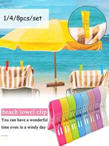 8 piezas de clips para toallas de playa, clips de plástico para toallas de playa, pinzas de ropa, pinzas a prueba de viento, pinzas grandes y lindas a prueba de viento, clips de plástico para colchas, utiliza estos clips coloridos y duraderos para asegurar tus toallas de playa. Clips para sillas de piscina, clips colgantes grandes, clips a prueba de viento para sábanas y calcetines, adecuados para uso doméstico y de viaje.