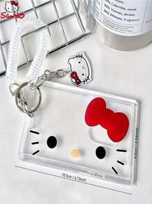 Sanrio 1 pieza Titular de tarjeta transparente de Hello Kitty de Sanrio, adecuado para tarjetas de identificación, tarjetas de comida, tarjetas de control de acceso, tarjetas de campus de ascensor, tarjetas de autobús, certificados de trabajo y credenciales