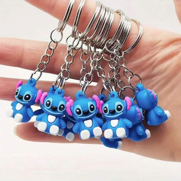 Disney Set de 10 piezas/20 piezas Llavero de Stitch de dibujos animados, muñeco Lilo y Stitch lindo, llavero de pareja, ornamento de bolsa, llavero de coche, regalo, las camisas se envían al azar.