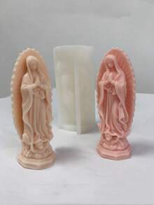 1 件装祈祷像硅胶模具 DIY 圣母玛利亚圣家族香薰蜡烛石膏家居装饰硅胶模具
