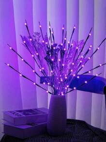 Baumbeleuchtung, LED-Zweigbeleuchtung, Baumbeleuchtung Dekoration, Baumzweig-förmige dekorative Beleuchtung, LED-Baumbeleuchtung Design Simulation Baum, 20 lila LED künstliche Baumbeleuchtung, Batterie Box Stromversorgung Licht, Metallbinderdraht Zweig Design, frei formbare DIY Formen, herbstbeleuchtete Bäume dekorieren den Raum, Geburtstagsparty Geschenke, saisonale Dekoration, geeignet für Familie