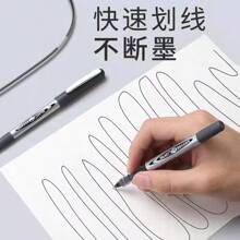 10pcs Liquid Ink Ballpoint Pens With Caps, Black/Red/Blue Ink, Large Capacity Pen For Office Writing, Student Study, Signing