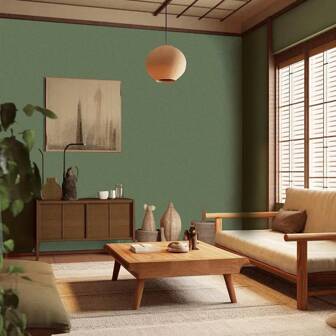 1 卷茶绿色家居装饰贴纸墙纸卷，防水乙烯基接触纸，适用于客厅贴纸、橱柜厨房装饰墙贴、即撕即贴墙纸、房间装饰墙面装饰