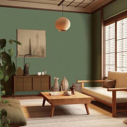 1 Roll Tea Green Home Decor Stick Wallpaper Roll, Waterproof Vinyl Contact Paper For Living Room Stickers ,Cabinets Kitchen Decor Wall Stickers,Peel And Stick Wallpaper Wall Paper Room Decor Wall Decor