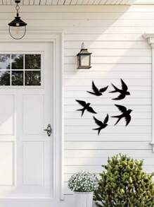5 pièces Décoration en métal en forme d'oiseau, convient pour la décoration intérieure/extérieure, mur, porte, enseigne