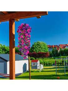 1pc/2pcs/3pcs/6pcs Artificial Hanging Violet Ivy Flowers , Faux Silk Rattan Plant Fake Orchid Ivy Floral Vine For Home Wall Wedding Engagement Garden Party Patio Yard Porch Bedroom Dining Room Balcony Swing Stand Covered Front Porch Staircase Valentine's Day Birthday Gift Indoor Outdoor Decor, Plastic Flower Garland With No Power Needed