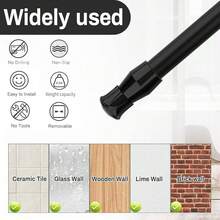 New 2Pcs Tension Rod Tier Window Short Curtain Rod,12 To 20inch, Black, All Short Expandable Spring Loaded Curtain Tension Rods For Cboard, , All Window - 黑色 12 - 20 - 2 包 - 查看 4