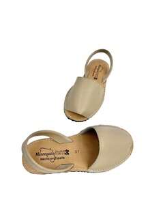 Women's Menorquina, Synthetic Leather, Padded Insole, 100% Made In SPAIN, Guaranteeing Artisanal Quality, Classic And Elegant Design, Versatile Tones That Adapt To Your Personal Style, Modern And Sophisticated Look - 米色 - 查看 3