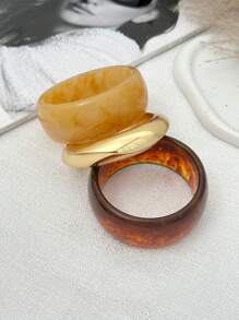 1pc Bohemian Retro Geometric Wide Resin Cuff Bracelet, Luxurious Holiday Party Jewelry Bracelet Gift For Women, Couples, Birthday, Versatile