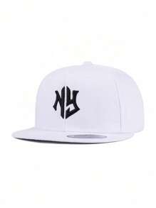 1pc Unisex NY Letter Embroidered Baseball Cap, Baseball Game Fits,Basketball,Fall Fits,Sports Style,90's Outfit,Bright Colors,Snapback,Fashionable Adjustable Sun Protection Hat For Outdoor Activities, Beach Parties Casual