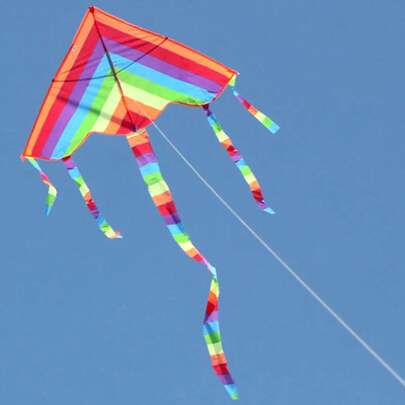 Easy Fly Colorful Rainbow Kite Outdoor Fun Sports Beach   Buitenspeelgoed Cometas De Viento Outdoor Toys Kites