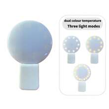 1 pièce 150 mAh Blanc/Rose/Bleu/Noir Anneau lumineux Selfie LED portable avec miroir, chargement USB, éclairage portable, lumière de beauté photo Halo, clip pour streaming en direct