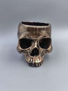 1 Stück abstrakte Schädel Blumentopf, kreative Horror Skulptur Blumenvase, individuelle Vase, Schädel Kunst Harz Vase Tischdekoration Zuhause, Wohnzimmer Deko Geschenk Vase, Halloween Zimmer Gothic Dekoration, Blumenvase, Blumentopf, Tischmittelpunkt, Pflanztopf, Blumenvasen