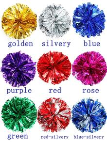 2pcs Cheerleading Pom Poms, Dance Pom Poms For Square Dance, School Sports Competitions, Rallying Exercises And Performances - Multicolor - View 3