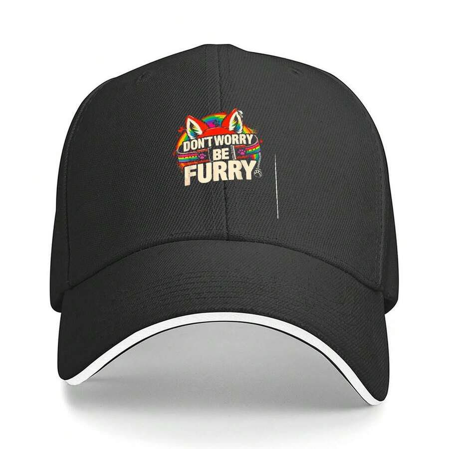 Printed Furry Fox Wolf Rainbow Graphic Street Style Medium Stretch For Ns Men Dad Husb& Gr&Pa Friends S S XXXL Best For Christmas Sandwich Baseball Cap - Adjustable Washed Dad Hat - Breathable, Lightweight & Durable - Unisex Outdoor Sports Trucker - màu đen - Xem 1