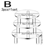3 件亚克力圆形展示架，简约风格透明圆形多用途支架，带透明底座，适用于化妆品整理、花盆、甜点、蛋糕、家居装饰、派对、节日、女性生日收纳整理器旅行必需品返校宿舍收纳秋季装饰 - 無色 - 查看 10