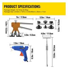 Paintless Dent Removal Rods, 89 PCS Paintless Dent Repair Tools, Golden Lifter Puller Car Dent Repair Kit, Glue Puller Tabs Dent Puller Kit For Auto Dent Removal, Minor Dents, Door Dings - US A Type Plug(110-127V) - View 7