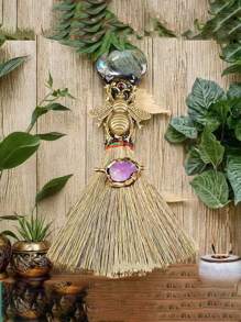 1pc Mini Crystal Magic Broom Decor For Home, Can Also Be Used For Desktop Cleaning, Halloween & Christmas Gift Home Decor Halloween Decor Fall Decor