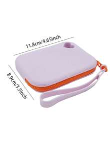 1个双色心形硅胶收纳袋，可收纳硬币、银行卡、钥匙、数据线、耳机、口红等物品，耐磨、柔软、抗撕裂，小巧便捷，容量大，硅胶材质，触感舒适，也可用于收纳美容化妆工具。此外，它还可用作化妆包、梳妆包、洗漱包或化妆品包。